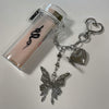 Heart photo locket butterfly lighter keychain case