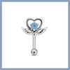 Blue angel heart wing straight piercing