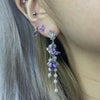 Purple pearl drop earrings