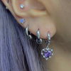 Purple heart thorn hoop earrings