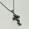 Double sided black and clear bling cross snake chain necklace