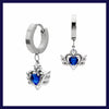 Blue Angel heart hoop earrings