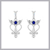 Fancy blue angel heart earrings