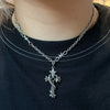 Reversible snake cross necklace