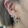 Star heart mini drop piercing