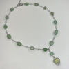 Green pastel agate star heart necklace