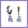 Holographic teddy bear hoop earrings