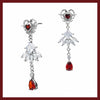 Cupid heart fancy red drop earrings