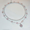 Rose quartz pearl double necklace